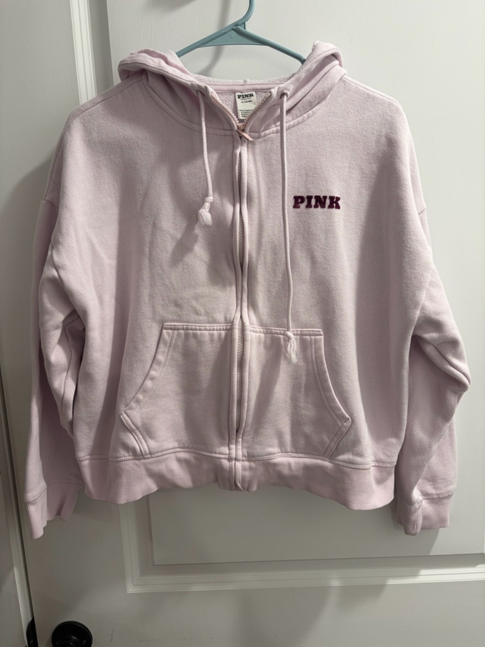 PINK Victoria's Secret Pale Pink Zip-Up Hoodie